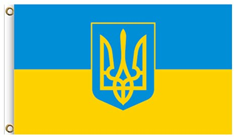 Tianbi Drapeau de l'Ukraine en polyester, drapeau national de l'Ukraine, 90 x 150 cm, bleu et jaune, drapeau de l'Ukraine volant pour cour, extérieur, décoration de pelouse