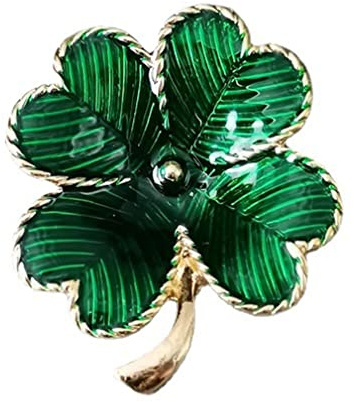 GFM® Broche trèfle à quatre feuilles en émail (BRCH-ENM-CLVR-046), Small, Métal