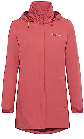 VAUDE Damen Regenjacke Escape Parka, wasserdichter Regen-Parka, atmungsaktiv und winddicht, brick, 38