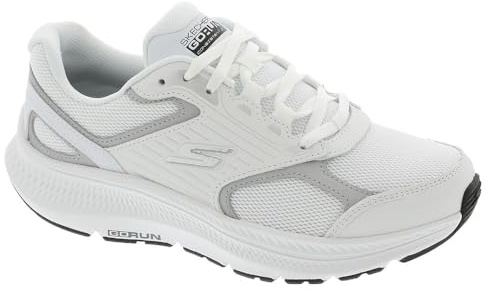 Skechers Scarpe da Ginnastica da Donna Go Run Consistent 2.0 Advantage, Bianco Argento, 36.5 EU Larga
