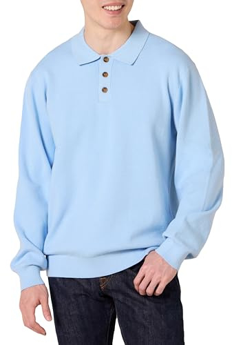 Amazon Essentials Jersey Tipo Polo de Corte Holgado Hombre, Azul Celeste Claro, XXL