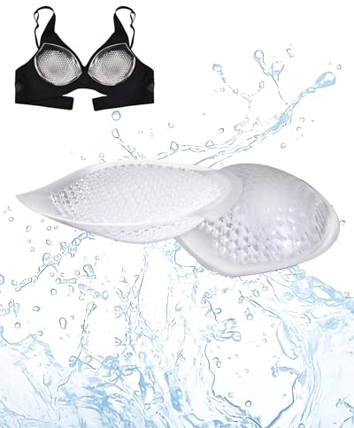 Niidor Breathable Mesh Silicone Insert Bra Pads, Clear Gel Invisible Push-up Breast Cup Lifter, Waterproof Padding Bust Enhancer Suitable for Underwear and Swimsuit Bikinis…