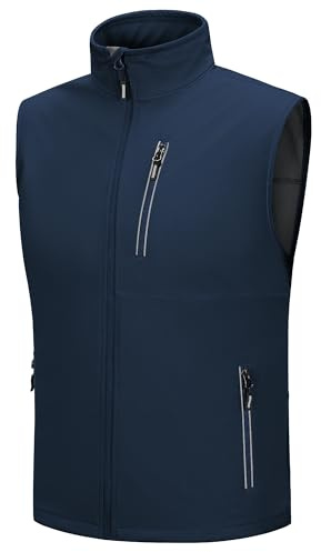 Outdoor Ventures Softshell väst herr utomhus cykelväst vattentät vindtät ärmlös jacka full dragkedja andningsaktiv löparväst