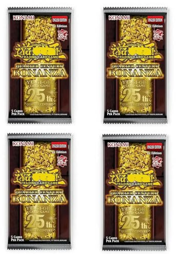 Quarter Century Bonanza - 4x Booster Pack Inglés, 5 tarjetas por paquete + Seguridad de envío Heartforcards