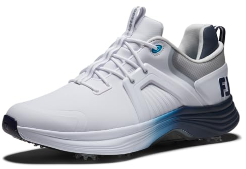 FootJoy Men's Hyperflex Carbon Golf Shoe, White/Navy/Blue, 6.5 UK Medium