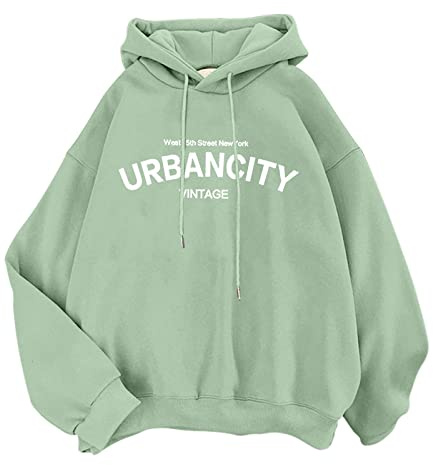 Genérico Par de sudaderas con capucha para chicas adolescentes, sudaderas casuales, sudaderas con capucha, cadena para parejas, verde menta, L