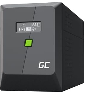 Green Cell UPS 2000 VA 1200 W PowerProof con Pantalla LCD – Onda Sinusoidal Modificada, Regulación de Corriente para Dispositivos, Prevención de Picos de Tensión, Alimentación de Emergencia.