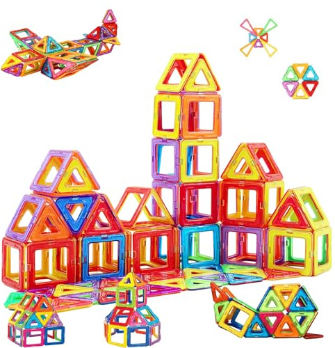 morkka Costruzioni Magnetici per Bambini 3D Educativo Blocchi Costruzione Magneti Bambini Set Giocattoli per Bambini STEMS Creatività Montessori per 3+ Ragazze di Anni Ragazzi(65 PCS)