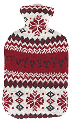 Sänger Gummi-Wärmflasche mit Strickbezug aus Baumwolle (Nordstern)