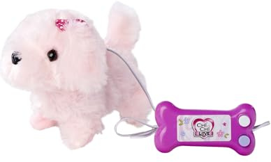 Simba 105893237 - ChiChi LOVE Gående Hundvalp - Hundvalp från ChiChi LOVE med Kabelstyrning som Går, Skäller och Vickar på Svansen, 17 cm, Från 3 år