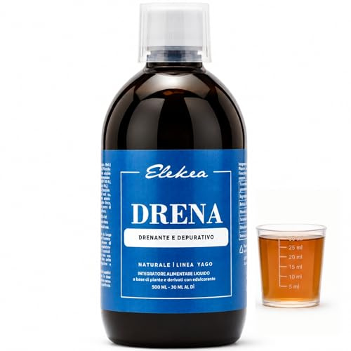 Drenante forte 500 ml con betulla pilosella tarassaco e orthosiphon, integratore drenante naturale per ritenzione idrica e drenaggio liquidi, drenante liquido diuretico - Made in Italy