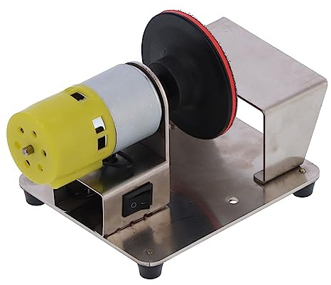Wisoqu Mini Disk Sander Machine, Benchtop 3 Inch Electric Rotary Polisher with 20Pcs Sanding Pad, 6000RPM High Speed Portable Sander Polisher for Wood, Plastic, Metal(US)