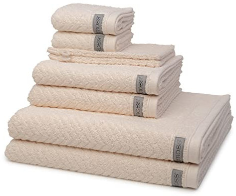 Ross - 8 teiliges Frottier-Set - Smart (2 X Wasch- 2 X Gäste- 2 X Dusch- 2 X Handtuch im Set) - 520 g/m2 - Baumwolle - Frottee - saugstark - weich und flauschig - Natur
