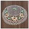 Tischdecke Margeritentraum Plauener Spitze modernes Deckchen mit Blumen-Motiv Tischdeko gelb-grün 30 x 30 cm