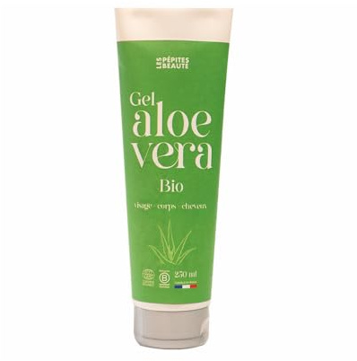 Les Pépites Beauté Gel d’Aloe Vera Apaisant 250 ml | Gel Hydratant Visage et Corps | Apaise, Hydrate et Rafraîchit la Peau | Tous Types de Peaux