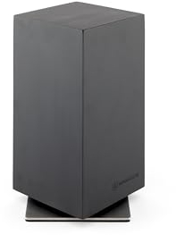 Hanseküche Bloc à couteaux universel sans couteau - Rond - Noir - Avec insert à poils amovible et anneau en acier inoxydable - En plastique recyclé