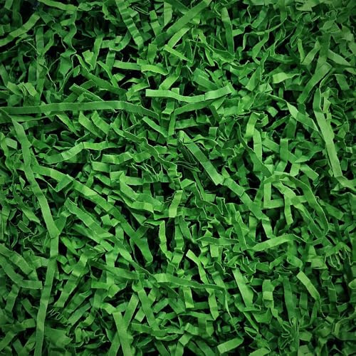 200 g de papier déchiqueté vert raphia pour boîte cadeau, matériau de remplissage pour colis, panier de présentation, bricolage, fête, remplissage