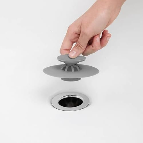 Silicone Sink Drain Plug Hair Catcher Bathtub Stopper 9.5 cm – Universal Bathroom Tub Plug Cover Strainer Trap for Shower Hole Drain – Reusable Rubber Plughole Stopper – Random Colour