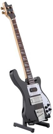 Restokki svart miniatyr basgitarr kopia hantverk för heminredning basswood svart miniatyr bas bas