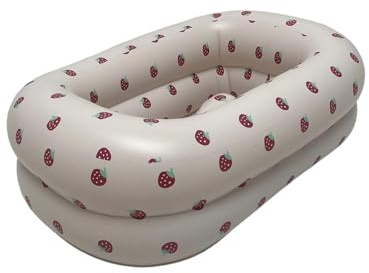 Bañera de bebé de inflado rápido para niños de 1 a 3 años, ahorro de espacio, diseño plegable, PVC, adorable patrón, baño, diseño esencial de dibujos animados