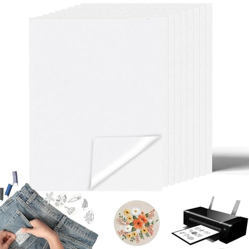20 unidades, A4 (29,7 x 21 cm), fieltro de bordar, soluble en agua, autoadhesivo, imprimible, soluble en agua, papel de bordado para plantillas de bordado, bordado a mano y a máquina, bordado DIY