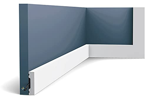 Skirting Orac Decor SX162 AXXENT Square Baseboard Moulding Panel Moulding Decorative Moulding Timeless Classic Design White 2 m