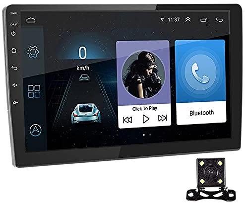 PolarLander Radio del Coche Sistema Android de 9 Pulgadas Estéreo automático 2.5D Pantalla capacitiva Bluetooth WiFi GPS Quad Core SWC FM BT USB con cámara de visión Trasera