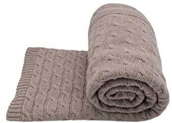 DALLE PIANE CASHMERE - Plaid a Treccia Misto Cashmere - Colore: Beige