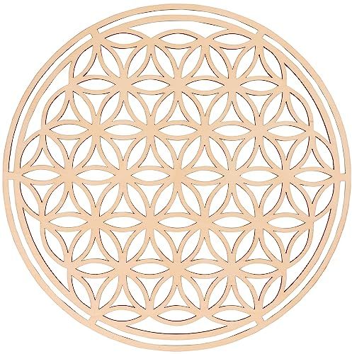 HOLZBIBER | Blume des Lebens | Hochwertige Wanddekoration aus Birkenholz, Gefertigt in Deutschland, Harmonisches Symbol & Natürliche Ästhetik | 20x20 cm