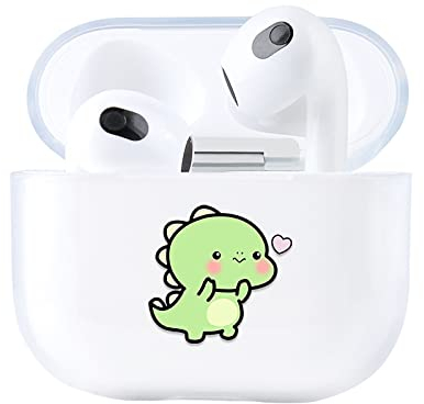 AKABEILA Hülle Kompatibel mit Apple AirPods 3 Hülle Case Silikon Transparent Durchsichtig AirPods 3rd Generation 2021 Schutzhülle Frontseite LED Sichtbar