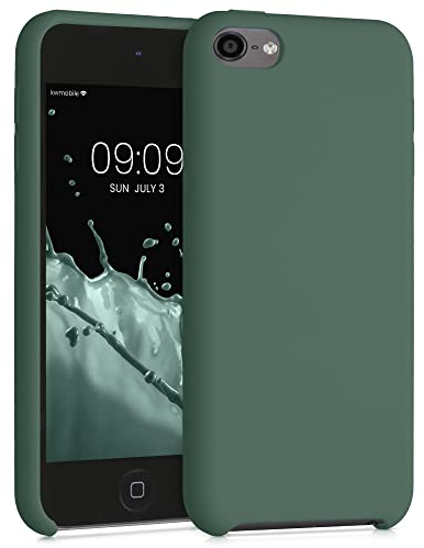 kwmobile Étui Compatible avec Apple iPod Touch 6G / 7G (6ème et 7ème génération) - Étui Coque Protection en Silicone pour Lecteur MP3 Vert Sapin