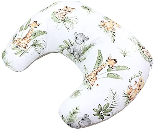 TupTam Cojin de Lactancia de Bebé Recién Nacido, Safari/León/Marrón/Hojas/Verde