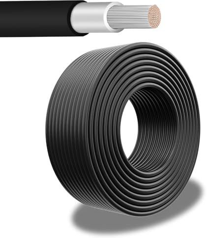 PowerWerk - Solarkabel 6mm² Schwarz - 30m - UV-beständig, flexibel, Photovoltaik, PV Kabel, Solar Anschlusskabel für Solarpanel, Wechselrichter & Laderegler (Schwarz, 30m)
