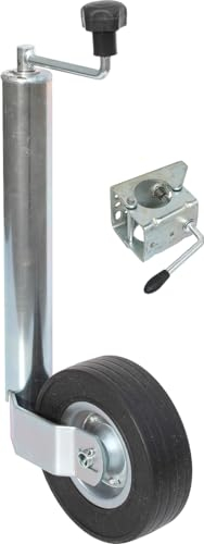meinAnhängerersatzteil Stützrad Bugrad + Stützradhalter 60mm für 300kg Stützlast Schwerlaststützrad