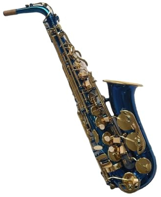 Professionell Saxofon Professionell Altsaxofon I Mässing I Blå Och Guldlack
