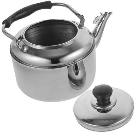 Hohopeti Hervidor de Agua de Acero Inoxidable con Silbato para Cocina de Gas Tetera Resistente y Práctica para Uso Diario y Regalo de Bienvenida