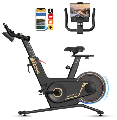 Bicicleta Estática para el Hogar, 40 Niveles de Resistencia Magnética, Plegable Estacionaria, Capacidad de Peso de 265 libras, Silenciosa, con Pantalla LED, Compatible con Aplicación Negra