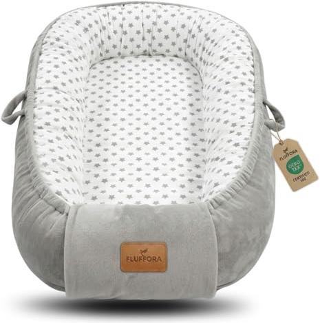 FLUFFORA® Baby Nest Pod for Newborn | Baby Lounger for 0-12 Months Boys Girls | Portable Baby Nest for Travel | Next to Me Crib Alternative | Newborn Essentials | Soft Baby Cot Bed Mattress