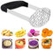 Schiacciapatate in acciaio inossidabile con ampia ed ergonomica impugnatura orizzontale per patate, verdure e frutta purè lisce (12 × 7 × 17 cm)