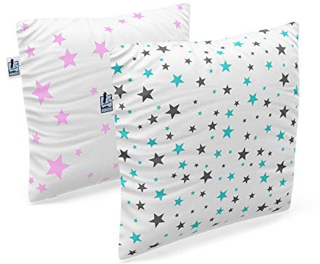 Lelekka® Gr. II Baby-Kopfkissen inkl. 2 Bezüge. Mit Aloe Vera für empfindliche Haut. Babykissen gegen Verformung & Plattkopf Gr. 2 (Star Night)