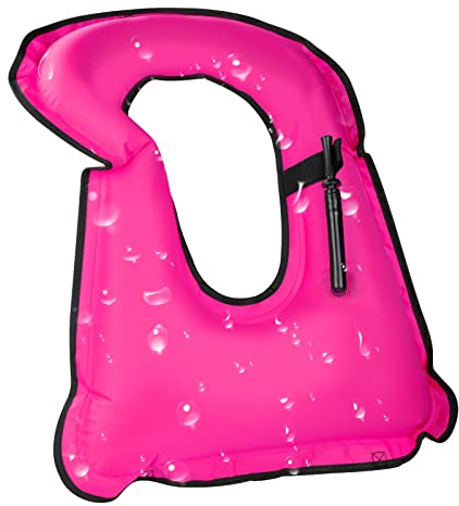 SWOURT Schnorchelweste Erwachsene, Aufblasbare Schnorchelweste Erwachsene, Einstellbare Schnorchelweste zum Tauchen, Sicherheit Wassersport (Rosa)