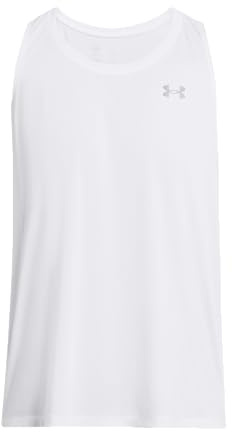 Under Armour Ua Mens Launch Singlet White / / Reflective Lg