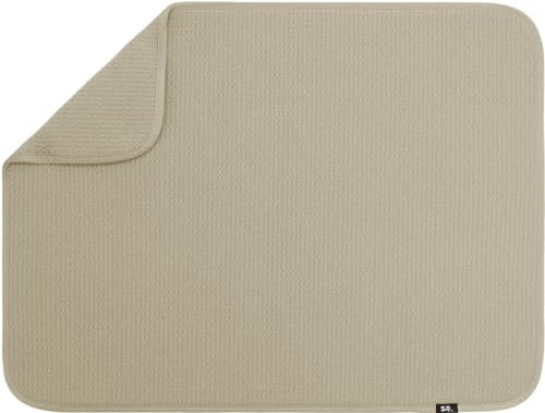 S&T INC. Alfombrilla escurreplatos de microfibra altamente absorbente para secar platos, XL, utensilios, ollas y sartenes, extragrande, 45,7 x 61 cm, cachemira pura