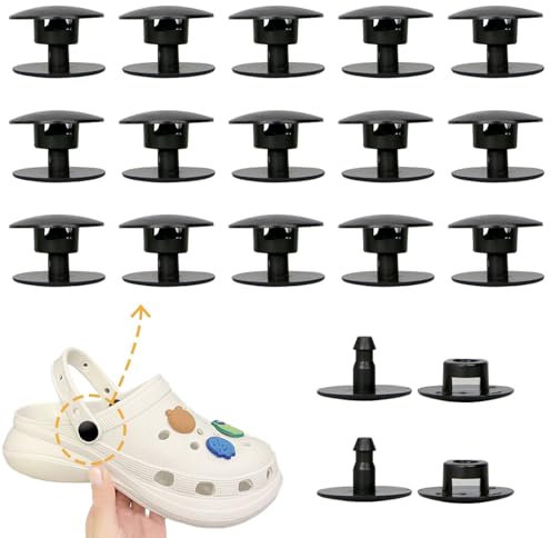 20 Paar Croc Nieten Knöpfe, Kunststoff Druckknöpfe, Knöpfe für Crocs, Ersatz-Crocs Nieten und Knöpfe für Schuhe, Verschlüsse Schuhe Pop Nieten Reparatur Und Dekoration (15,5mm, 15mm)