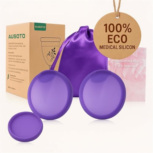 2 Organic Custom Reusable Menstruation Cups Medical Silicone Period Cup Menstrual Disc Cups (L)