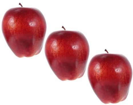 INOOMP 3 Pièces Modèles de Pomme Rouge Réalistes Décoration Maison Accessoires Photo Fruit Artificiel Décorative Haute Simulation et Résistance
