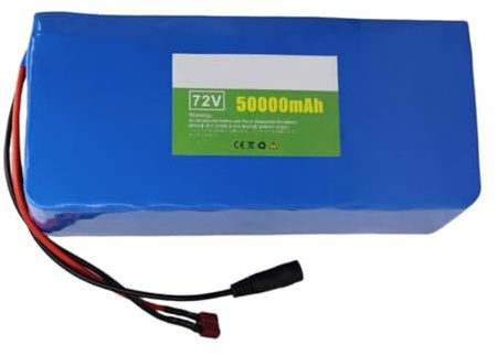 E-Bike Batería 72V 50AH con BMS Y Cargador Batería De Alta Potencia 20S2P Recargable Batería Impermeable Batería para Bicicleta Electrica para 200W-800W Motores 72V 50Ah,XT6+DC