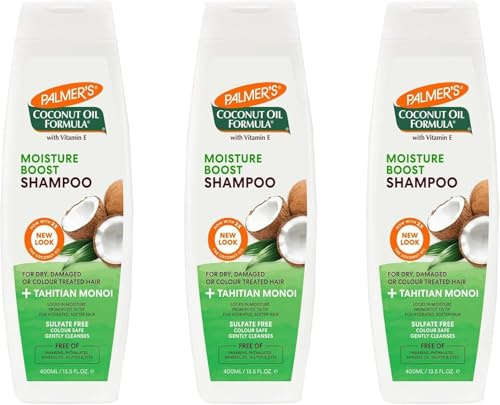 Palmer Coconut Oil Moisture Boost Shampoo 400ml pack of 3