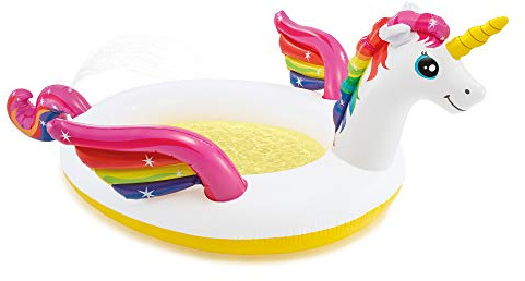 Intex Mystic Unicorn Spray Pool Inflatable Pool, White