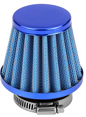 Para 32 mm Clamp on Air Filter 38 mm Filtro de Aire Redondo Cono Universal Automático Toma de Aire Frío Kit de Inducción para Moto Todoterreno MTB Cuatro Pit Bike(azul)